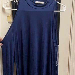 Cold should navy blouse